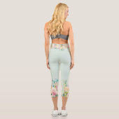 Pastel Flower Borders Capri Leggings (Verso)