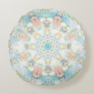 Pastel Flower Mandala Rond Kussen