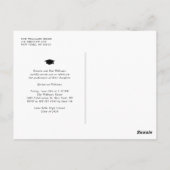 Pastel  Flowers Black Photo Afstuderen Briefkaart (Achterkant)