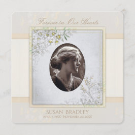 Pastel Flowers Funeral Celebration of Life Aankondiging