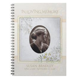 Pastel  Flowers Funeral Memorial Guest Book Notitieboek