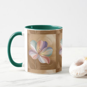 Pastel Flowers Gold Green Combo Mok