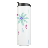 Pastel Flowers | Naam Monogram Thermosbeker (Geroteerd rechts)