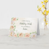 Pastel Flowers Soeur Carte Anniversaire (Fleur jaune)