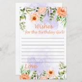 Pastel Flowers wenst het verjaardagsmeisje (Voorkant / Achterkant)