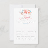 Pastel Flowers Whimsical Elegant Wedding RSVP Card (Devant)