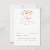 Pastel Flowers Whimsical Elegant Wedding RSVP Card (Devant)