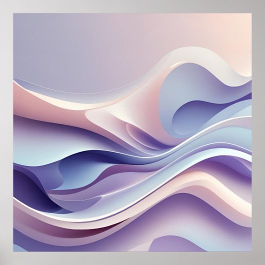 Pastel Flowing Layers – Abstracte kunst voor Calm  Poster (Voorkant)