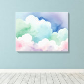Pastel fluister zachte spetterende wandkunst canvas afdruk (Insitu (Houten vloer))