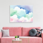Pastel fluister zachte spetterende wandkunst canvas afdruk (Insitu (Woonkamer))