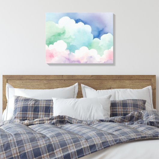 Pastel fluister zachte spetterende wandkunst canvas afdruk (Insitu (Slaapkamer))