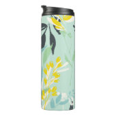 Pastel Foliage Pattern Monogram Thermal Tumbler Thermosbeker (Geroteerd rechts)