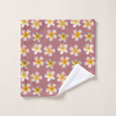 Pastel Frangipani Plumeria Fleurs sur or Rose (Gant de toilette)