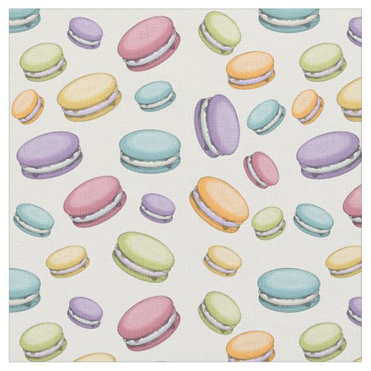Pastel Franse Macaron Cookie Patroon Stof (Close Up)