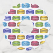 Pastel French Bakery Macaron Cookie Pastry Wijnglaslabel (Achterkant)