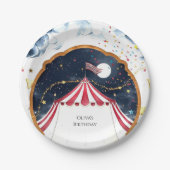 Pastel Fun Circus Verjaardag Papieren Bordje (Voorkant)