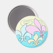 Pastel Fun Fleur de Lis Magnets (Recto/Verso)