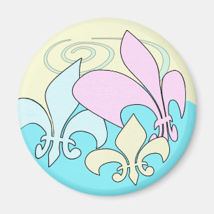 Pastel Fun Fleur de Lis Magnets