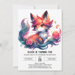 Pastel Fun Fox Verjaardag Kaart