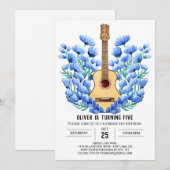 Pastel Fun Gitaar Jongen Verjaardag Kaart (Voorkant / Achterkant)
