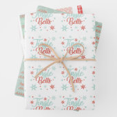 Pastel Fun Retro Jingle Aangepaste Kerstmis Inpakpapier Vel (In situ)