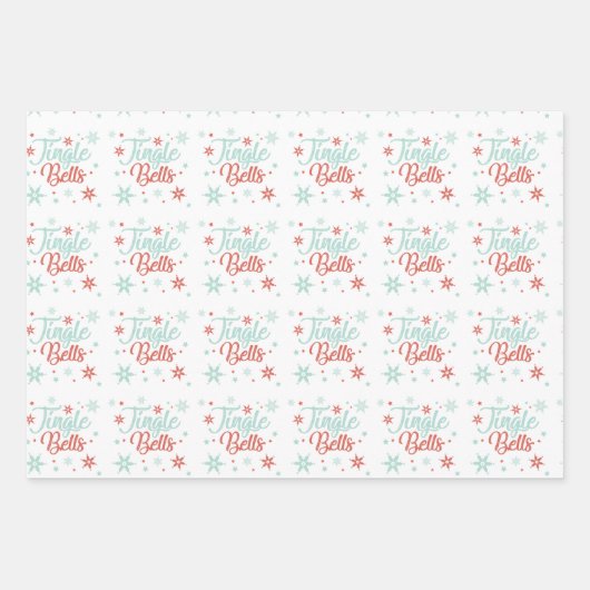 Pastel Fun Retro Jingle Aangepaste Kerstmis Inpakpapier Vel (Voorkant)