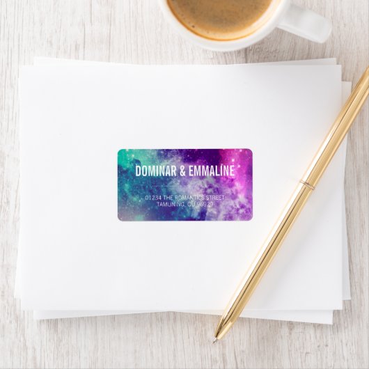 Pastel Galaxy bruiloft Adresetiketten Etiket (Insitu)