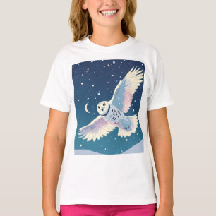 Pastel Galaxy Owl" T-shirt de base pour filles