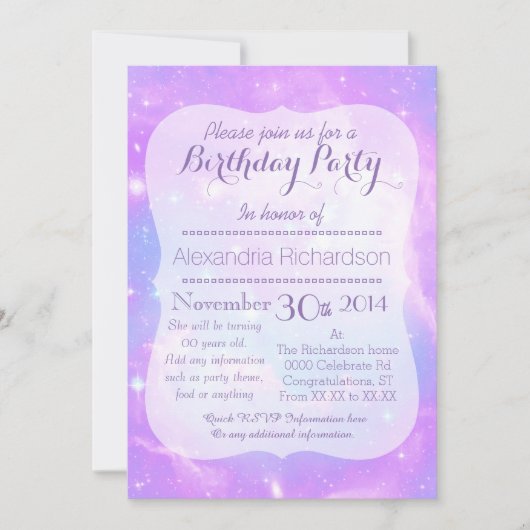 Pastel Galaxy ruimtetag Kaart (Voorkant)