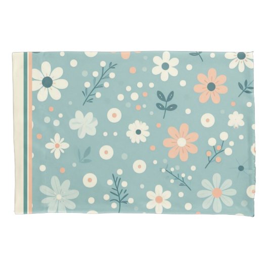 Pastel Garden Delight Kussensloop (Voorkant-Links)