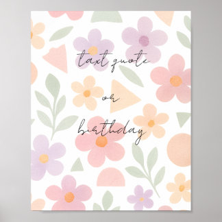 Pastel Garden Delight – Minimalistisch bloemmotief Poster
