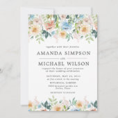 Pastel Garden Floral Élégant Mariage Invitations (Devant)