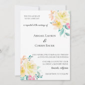 Pastel Garden Floral Faire-part de mariage (Devant)