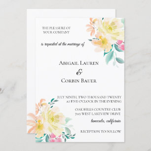 Pastel Garden Floral Faire-part de mariage