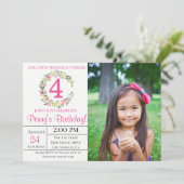 Pastel Garden Floral Photo Anniversaire Invitation (Debout devant)