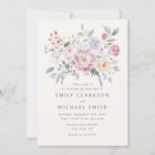 Pastel Garden Floral Wedding Invitation (Devant)