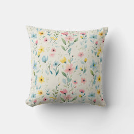 pastel garden watercolor florals kussen