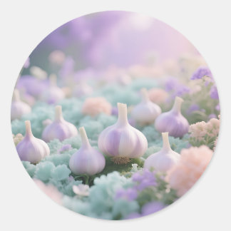 Pastel Garlic Garden Dreamscape Ronde Sticker