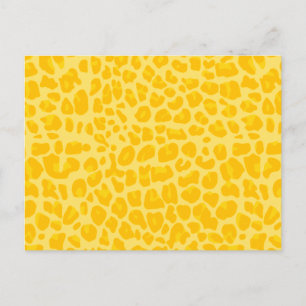 Pastel geel blad afdrukpatroon briefkaart