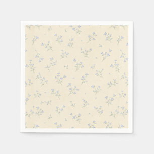 Pastel Geel Blauw Bloemig Vintage Baby Shower Servet