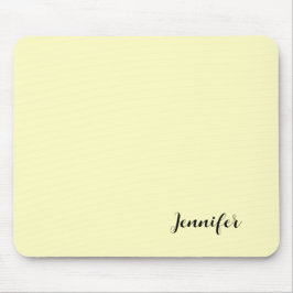 Pastel geel Gepersonaliseerd Modern Script Muismat