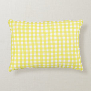 Pastel Geel Gingham Patroon Accent Kussen