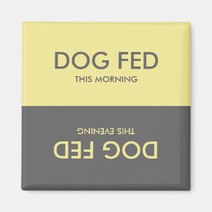 Pastel Geel Grijs + Feed Dog Pet Reminder Magnet Magneet