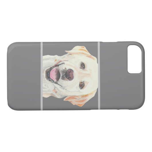 Pastel Geel Labrador Hond 8/7 iPhone Case (Achterkant (Horizontaal))