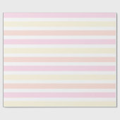 Pastel Geel Peach Roze stripes Wrapppapier Cadeaupapier (Vlak)