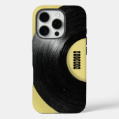 Pastel Geel Retro Vinylplaat Aangepaste Naam Case-Mate iPhone Case (Achterkant)