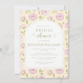 Pastel geel roze bloemenboho boog Vrijgezellenfees Kaart (Voorkant)