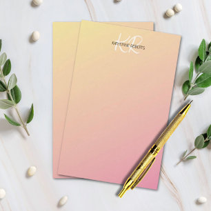 Pastel Geel Roze Persoonlijk Briefpapier