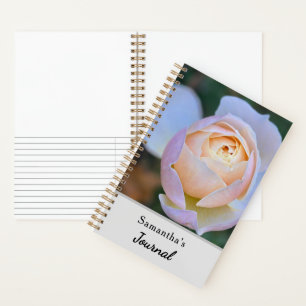 Pastel Geel Roze Roos Naam Dagboek Notitieboek