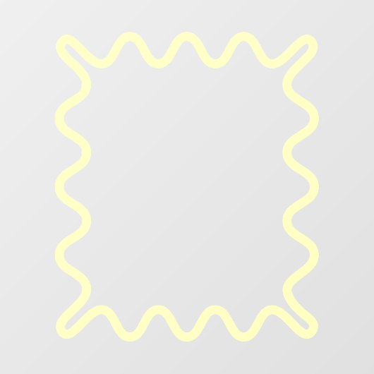 Pastel Geel Schattige Golvende Lijn Rechthoekspieg Raamsticker (Vel)